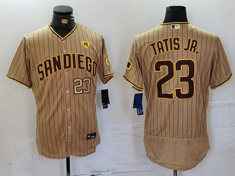 Men San Diego Padres #23 Tatis JR Brown stripe Elite 2024 Nike MLB Jersey style 2->san diego padres->MLB Jersey
